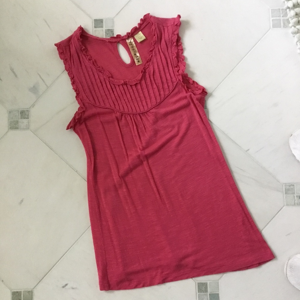 Eyeshadow lightweight sleeveless shirt, pink, Sz S